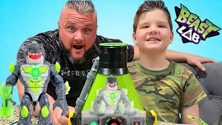 Caleb's BEAST LAB! Caleb and DAD Learn About Science Experiments with Beast Lab SHARK BEAST CREATOR!