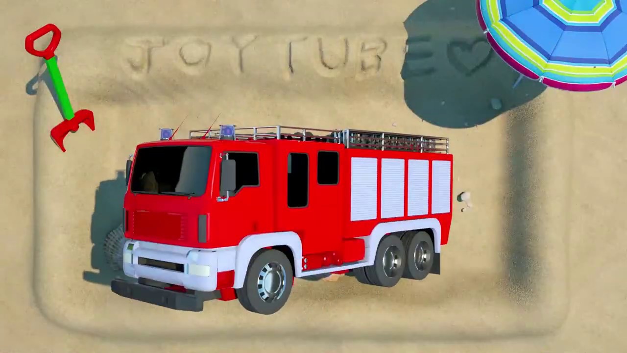 Learn Colors with Construction Vehicles and Fire Truck for Kids Nursery ...