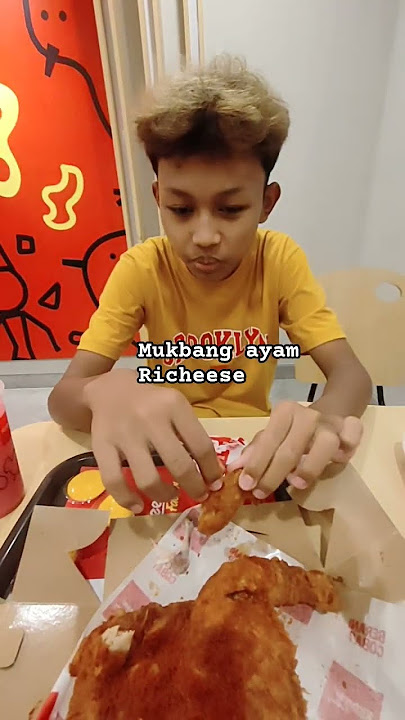 mukbang ayam Richeese 1ekor mantap #ayamricheese #mukbang