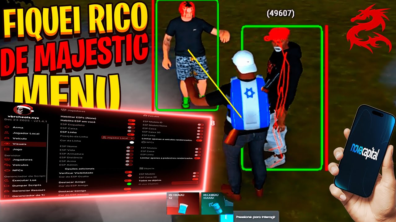 NOVO MOD MENU MTA:SA MAJESTIC MENU (FIQUEI RICO NO NOVA CAPITAL) - YouTube