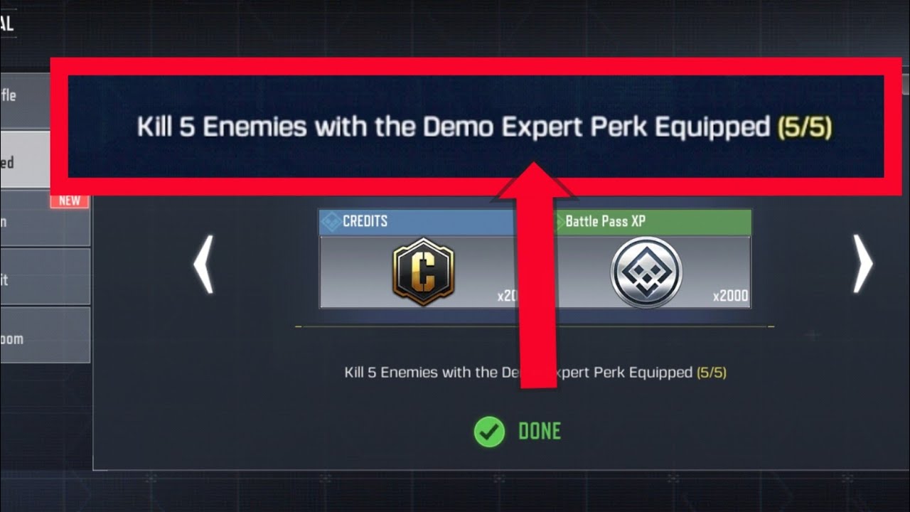 Kill 5 enemies with the demo expert perk equipped