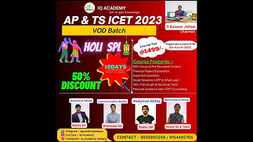 ICET VOD BATCH ANNOUNCEMENT // MARCH 5 // RECORDED CONTENT ON FULL SYLLABUS // IQ ACADEMY