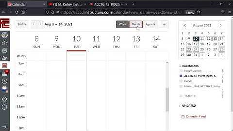 Accessing the Calendar in Canvas