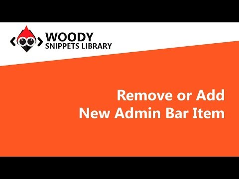Remove or Add New Admin Bar Item