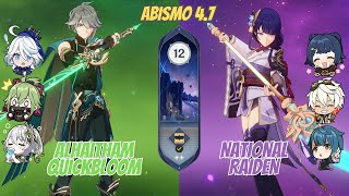 Alhaitham QuickBloom & National Raiden-Genshin Impact Abismo 4.7!