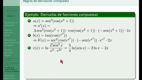 Derivación de funciones #12:   Derivación compuesta. Derivadas complejas