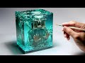 How to make Predator & Aliens trapped in water tank diorama / Polymer Clay / Epoxy resin