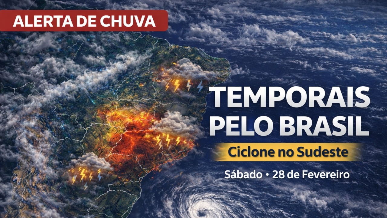 ALERTA DE CHUVAS INTENSAS: Centro-Oeste, Norte e Nordeste Sob Risco neste Sábado (28/02)