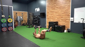 90/90 Legs Alternating Dumbbell Floor Press