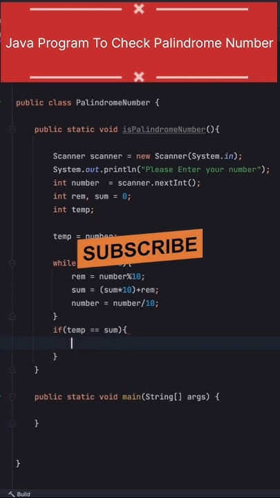 Code a Palindrome Number Program 👨‍💻🔥 in Java ☕Step To Automation # ...