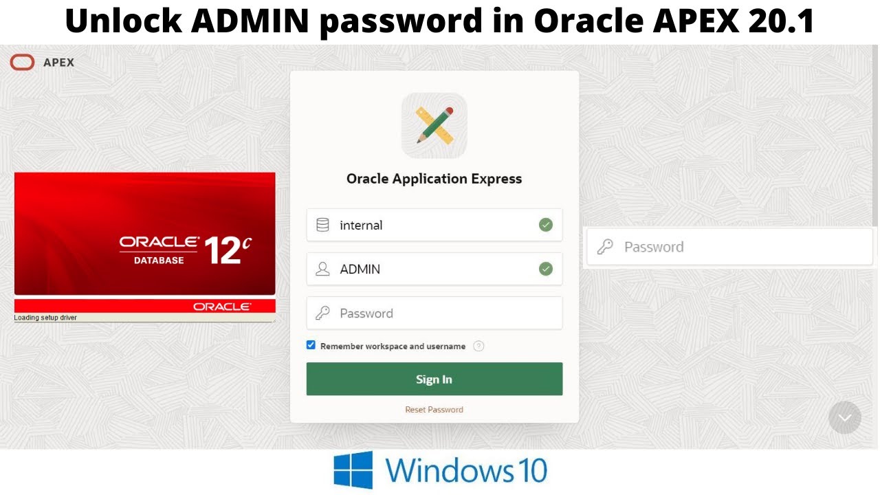 How To Unlock Admin Password Oracle Apex Oracle Apex Oracle | My XXX ...