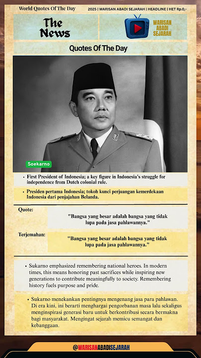 📜 MOTIVATIONAL QUOTES from IR.Soekarno ! 💡 #Shorts #Kutipan #Motivasi #History #Sejarah #Viral