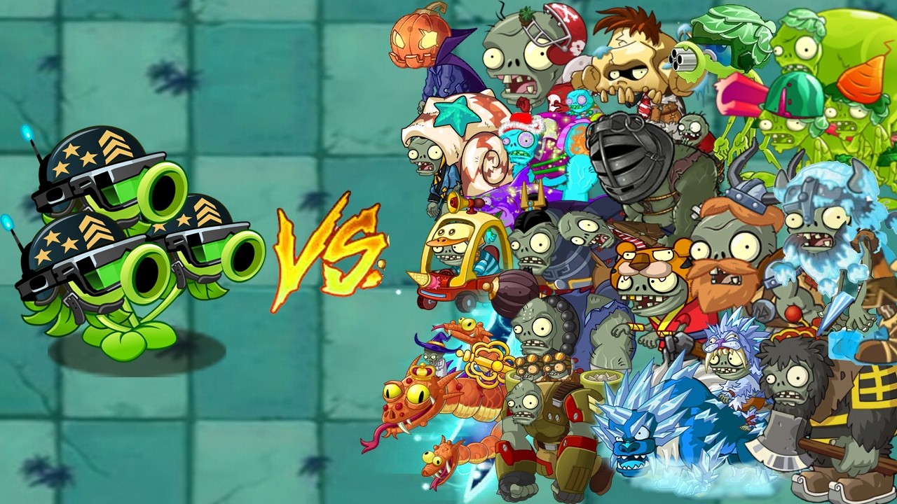 Pvz 2 13.1.1 - Super Plants Three Mega Gatling Pea Gameplay Max Power ...