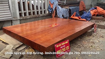 CHIẾU NGỰA NGUYÊN KHỐI | gỗ đinh hương 3m2x2m4x15cm 75tr - đồ gỗ tuấn anh 0963245123