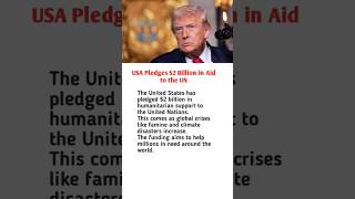 USA Pledges $2 Billion In Aid to the UN #america #usa