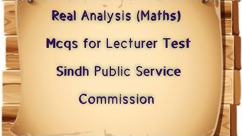 Real Analysis Mcqs for SPSC Math