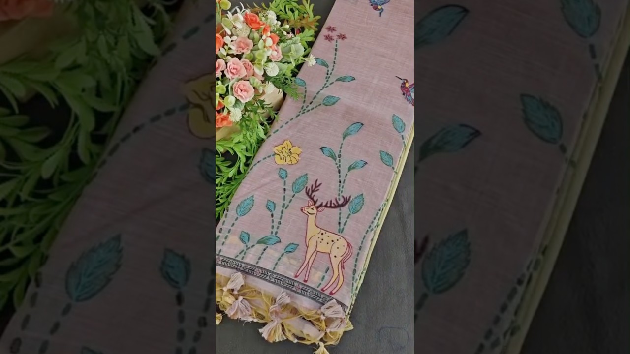 Muga Cotton Floral Bird Weaving Saree