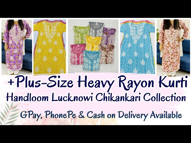 Buy Plus Size Kurta Hand Embroidered Beautiful Designer Lucknowi Chikankari  Tunic Georgette Ethnic Kurta Kurti, Boho Dress, Gift for Her Online in  India - Etsy