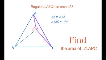 P inside a regular triangle ABC, PB=2PA, Find Area APC