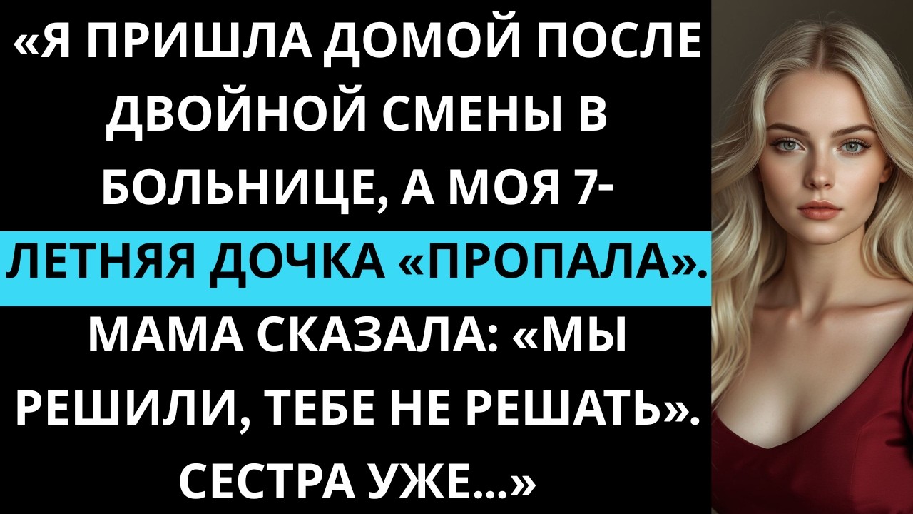 «Я пришла домой, а дочка пропала. — Мы решили, тебе не решать, — сказали родители.»