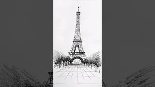 How to draw the Eiffel Tower 🗼 #drawing #art #style #pencilsketch #tutorial #pencildrawing