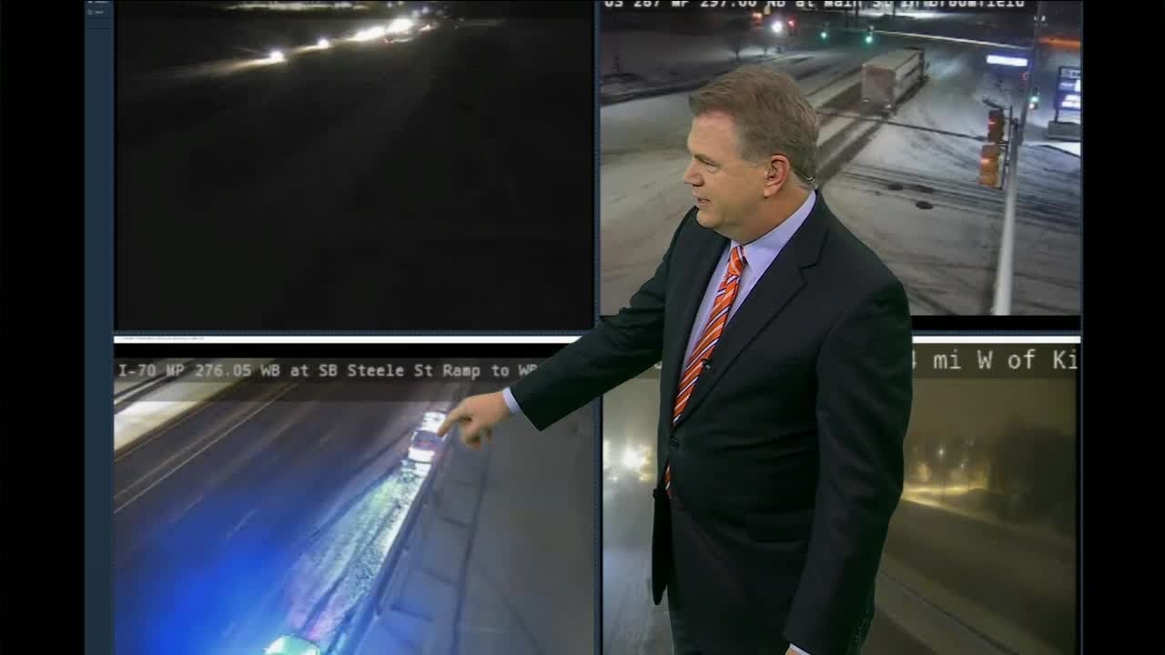 Slick roads for Friday morning's commute as snow moves out - YouTube