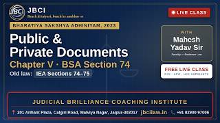 BSA Chapter 5 | Section 74 | Public & Private Documents
