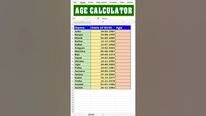 how to calculate age in Excel tips and tricks 😉💯 Age calculator #shorts #exceltricks #excel