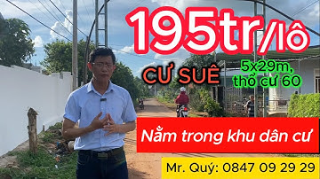 Đã bán. Đất Đắk Lắk giá rẻ 195tr BÁN lô đất F0 Cư Suê sát TP. BUÔN MA THUỘT, 60%thổ cư Cư M
