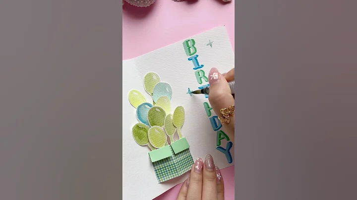 Easy Pop-Up Birthday Card DIY 🎈 #shorts #halyncalligraphy #diy