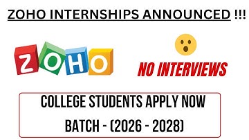 Zoho Internships 2025 Tamil | Best Free Internships Tamil | Zoho Off Campus Drive 2025 | IT Jobs