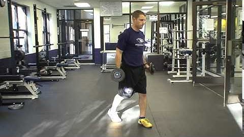 split stance curl to press