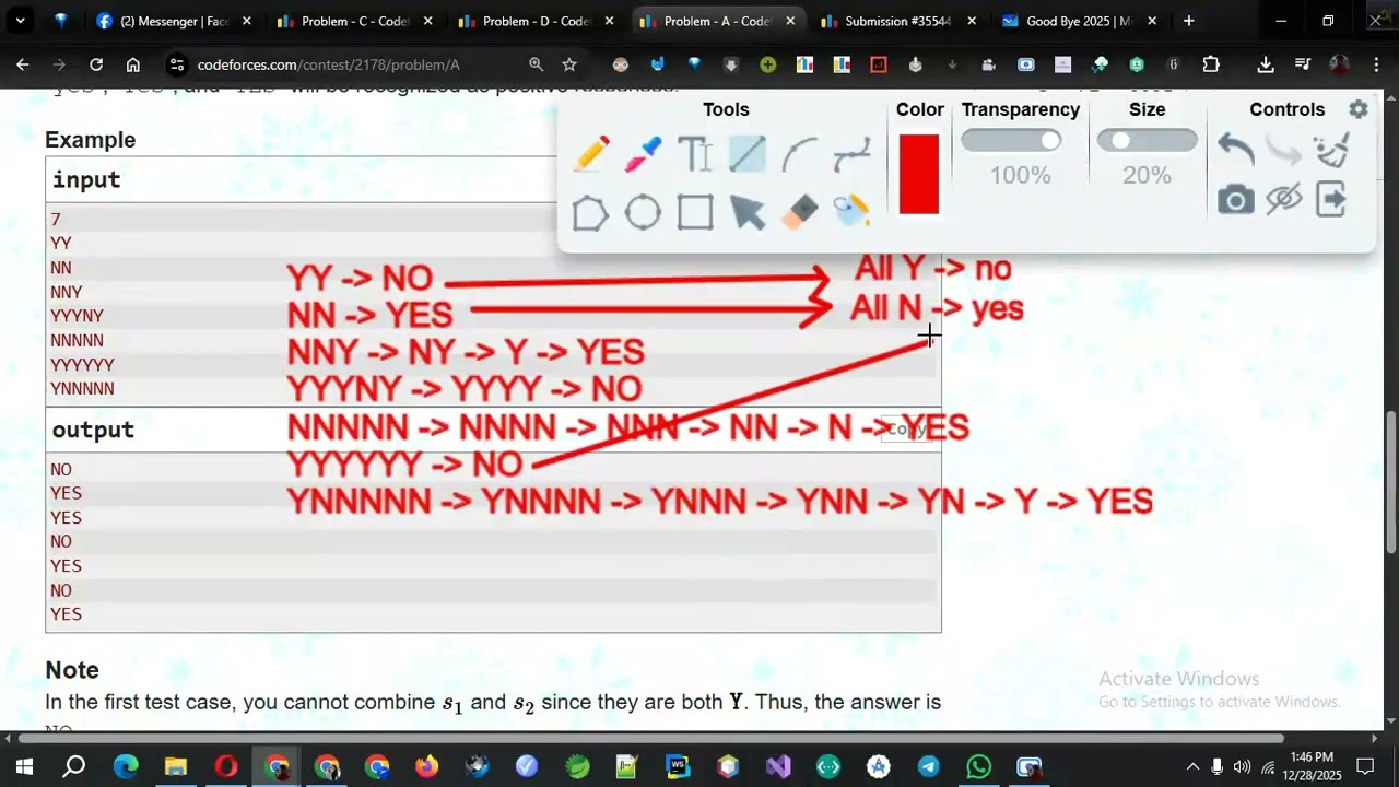 A. Yes or Yes || Good Bye 2025 || CP in Bangla || Java solution
