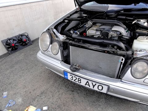 Замена конденсатора(радиатора) кондиционера Mercedes W210 AC Condenser Replacement