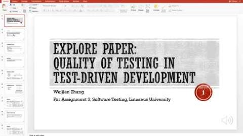 Video for Assignment 3 - Explore Paper: Quality of Testing in Test-Driven Development