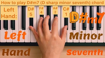 Piano Lesson 208: How to play D#m7 (D sharp minor seventh) chord with the left hand tutorial