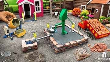 Diy mini tractor making hand pump surrounded concrete construction @Tanu_farmingTanu Farming 