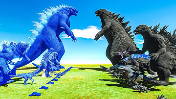 Evolved Godzilla vs Godzilla 2014 – Blue Monster Team vs Dark Monster Team (Strongest Battle)