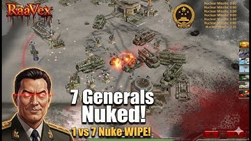 China Nuke General vs 7 Infantry Generals | Zero Hour 1v7 Nuclear MISSLE WIPE!