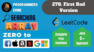 278  First Bad Version | Zero to FAANG | Searching in Arrays | Leetcode