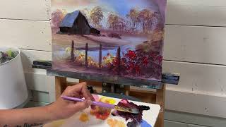 “AUTUMN BARN” Acrylic Painting Tutorial for Beginners