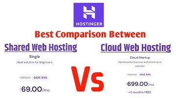 Hostinger Shared Web Hosting Vs Cloud Web Hosting Comparison in Hindi 🔥| Hosting Plans