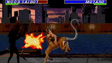 NOOB SAIBOT VS MOTARO - ULTIMATE MORTAL KOMBAT 3 - SEGA GENESIS - MEGA DRIVE