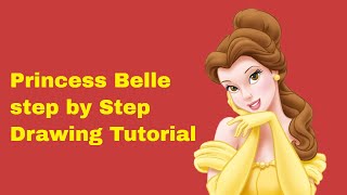 How to draw DISNEY PRINCESS - BELLE step by step Update