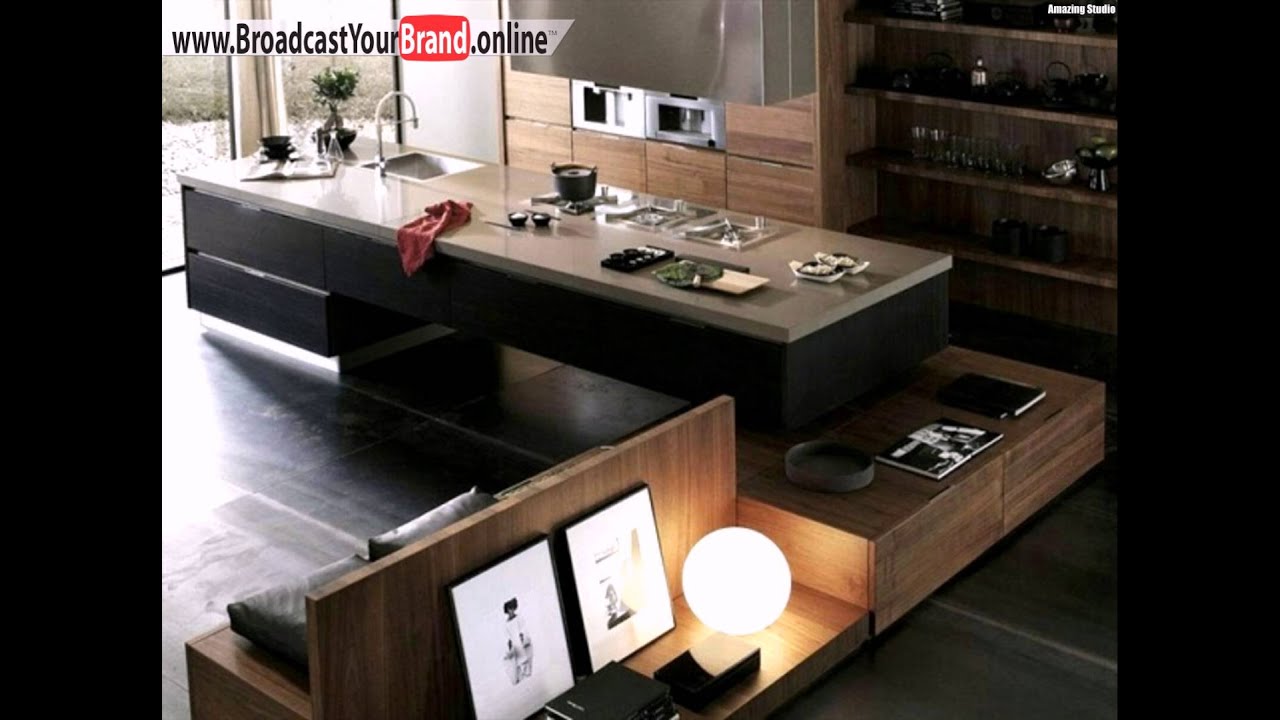 Terra design moderne küche holz überlappende sitzbank kochinsel ...