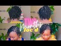 2 Month Visual Loc Journey! Tons of Pics and Videos (Two Strand Twist Starter Locs on 4C Hair)