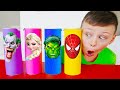 프링글스를 먹으면 무엇으로 변할까요?!  알리의 마법 프링글스 Making Pringles with elsa and Hulk