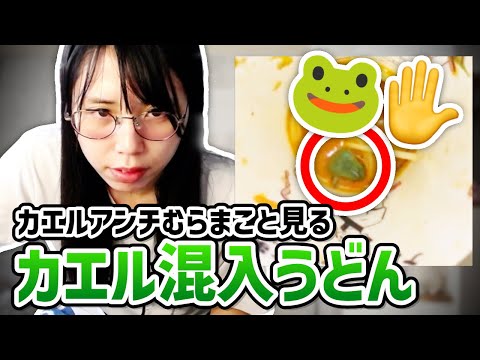 丸亀製麺の「カエル混入うどん」の動画を見るむらまこ【2023/05/24】