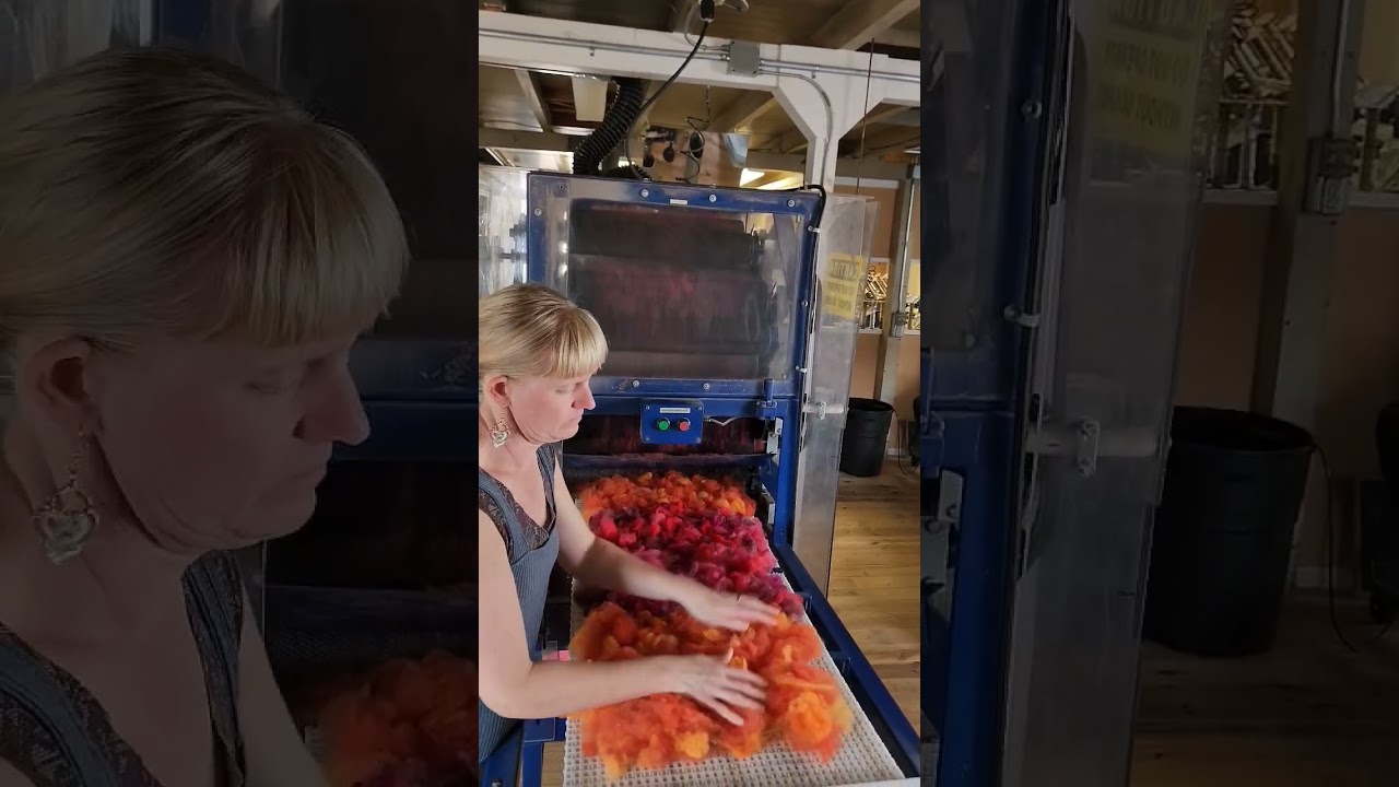Wool processing at the mill.  #handspinner #spinningyarn #yarn #handspinner #woolprocessing