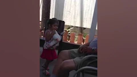 Playing with her grandpa